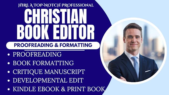 Gig Preview - Be your christian book editing proofreading formatting and christian book editor