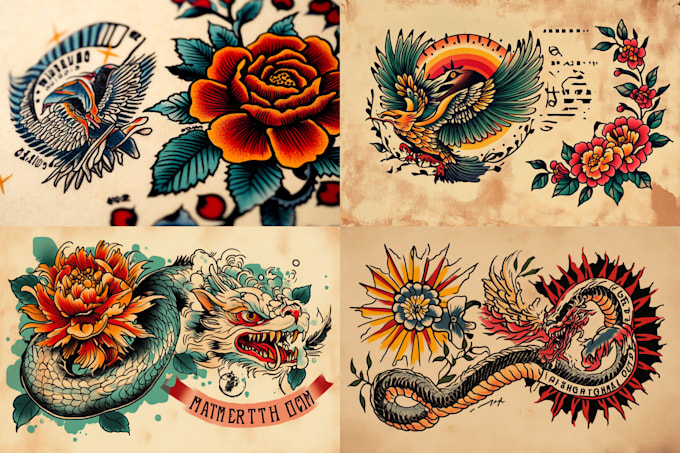 Gig Preview - Draw your unique japanese or traditional tattoo design