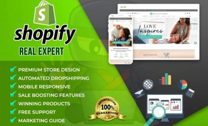 Gig Preview - Create a professional shopify dropshipping store for you