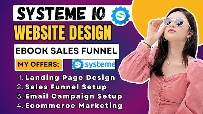 Gig Preview - Do systeme io ebook sales funnel, systeme io website, and landing page design