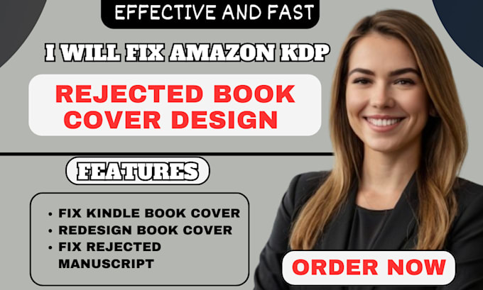 Gig Preview - Do amazon kdp book cover fixing format rejected manuscript fix kindle book cover