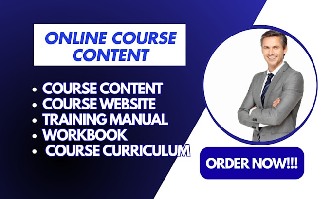 Gig Preview - Do online course content creation, lesson, website training manual and workbook