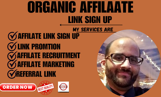 Bestseller - do organic affiliate link promo, affiliate recruitment ,link program get signup