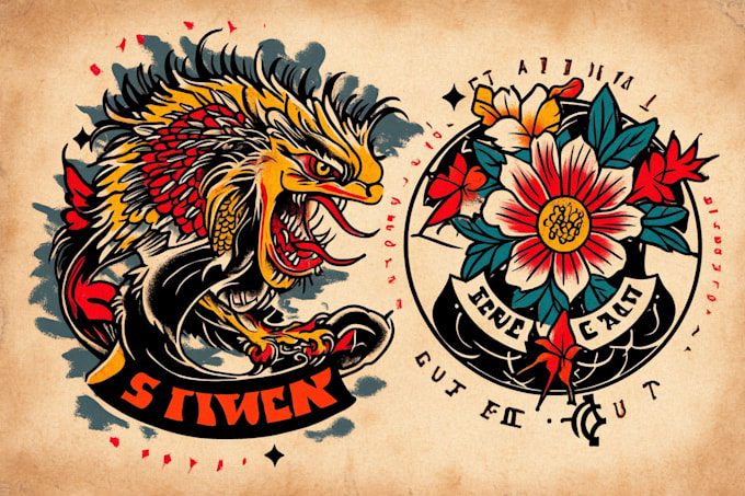 Gig Preview - Create any design in traditional tattoo or old school style