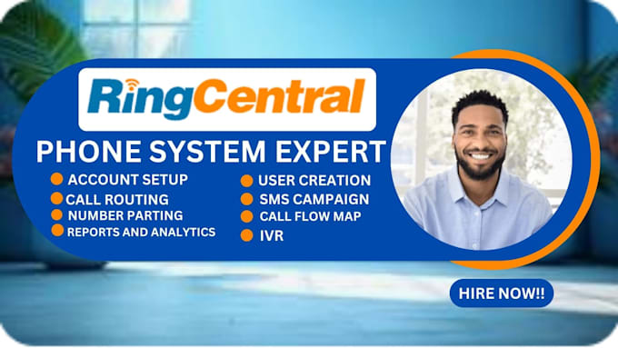 Gig Preview - Setup ringcentral phone system ringcentral sms campaign for tcr setup