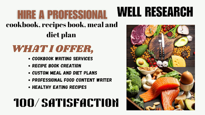 Gig Preview - Write cookbook, recipes book, meal and diet plan