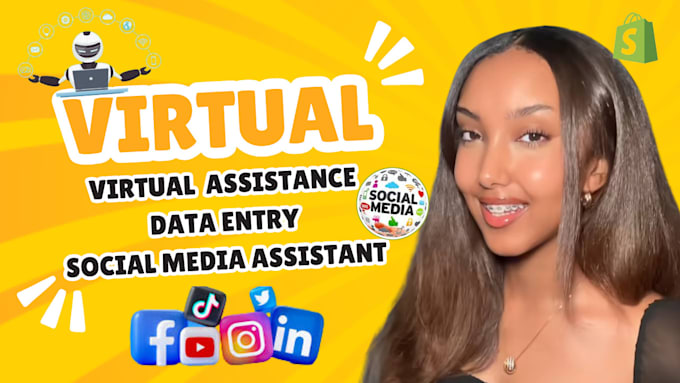 Gig Preview - Be your virtual assistant business manager social media assistant and data entry