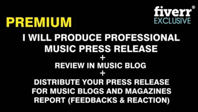 Gig Preview - Write music press release, music press distribution, submit music press release