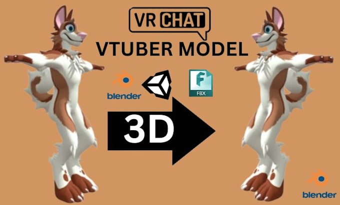 Gig Preview - Make custom 3d vrchat avatar, anime vrc model furry nsfw vroid mode from scratch