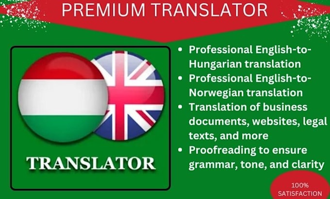 Gig Preview - Do premium translations from english to norwegian, hungarian