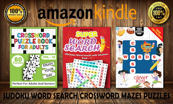 Gig Preview - Create sudoku mazes crossword word search puzzles book for amazon KDP