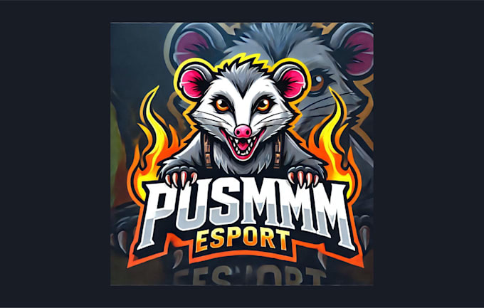 Gig Preview - Do modern possum mascot logo within two days