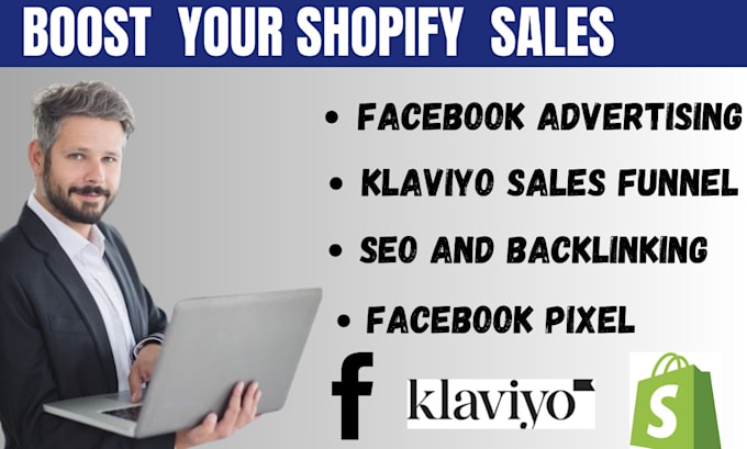 Gig Preview - Lunch shopify marketing using facebook ads marketing or klaviyo sales funnel SEO