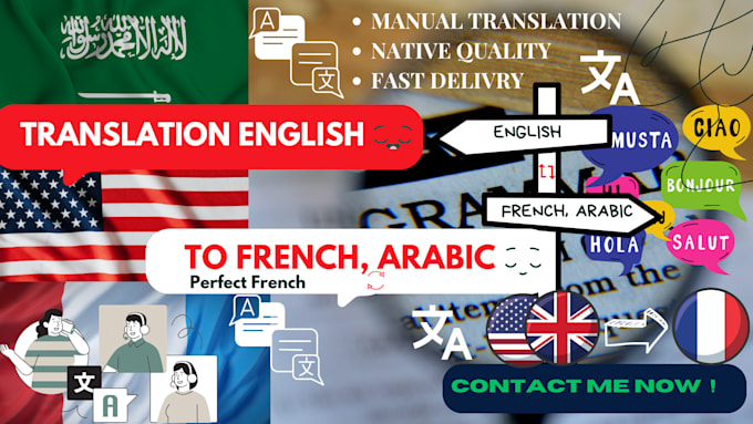 Gig Preview - Provide professional english, french, arabic translation