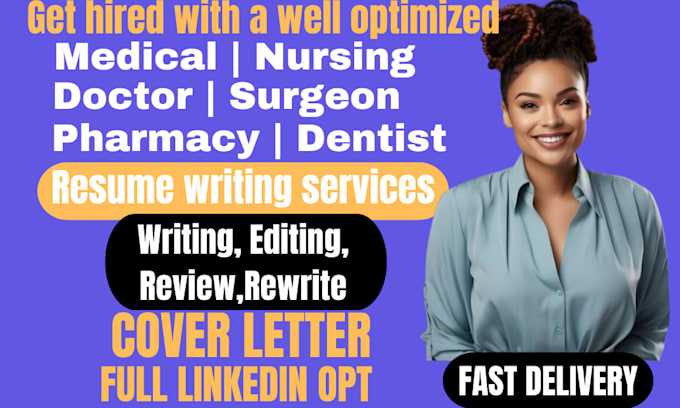 Bestseller - write medical resume for a healthcare nursing doctor registered nurse CV