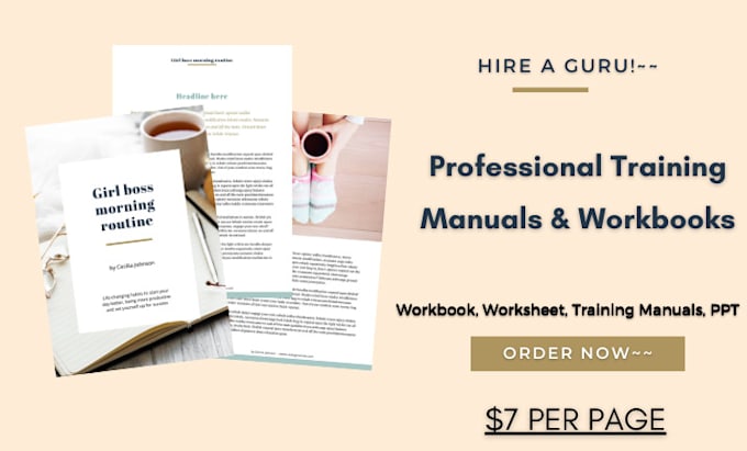 Gig Preview - Design professional workbooks and manuals for training and presentations