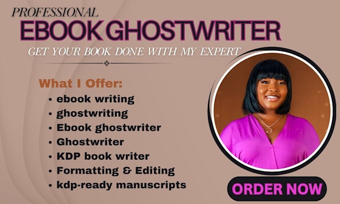 Gig Preview - Be your ebook writer, ebook ghostwriter, ghost book writer, KDP book writer