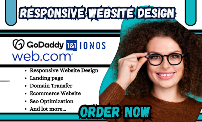 Gig Preview - Godaddy website ionos website ionos landingpage godaddy doamin transfer web com