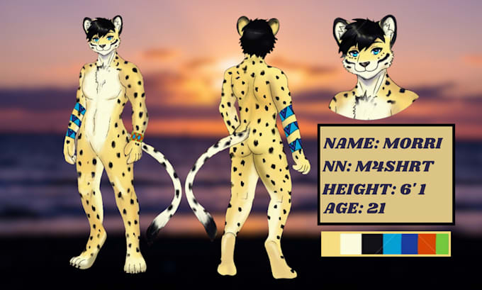 Gig Preview - Draw furry reference sheet furry art character fursona character design fursona