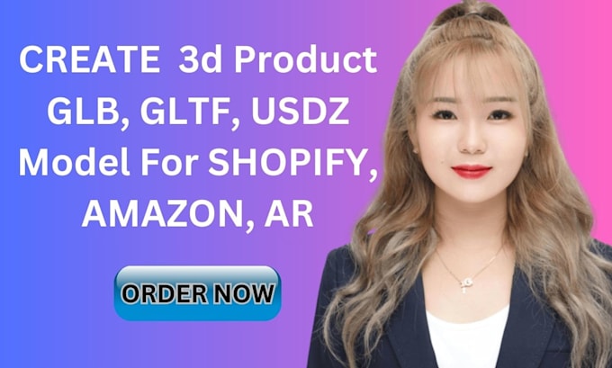 Gig Preview - Create 3d product glb, gltf, usdz model for shopify, amazon, ar