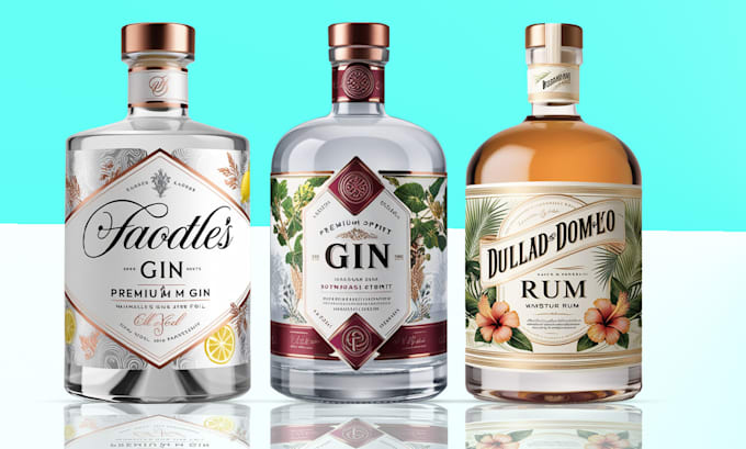 Gig Preview - Design modern timeless label for gin, rum whiskey tequila and wine bottle