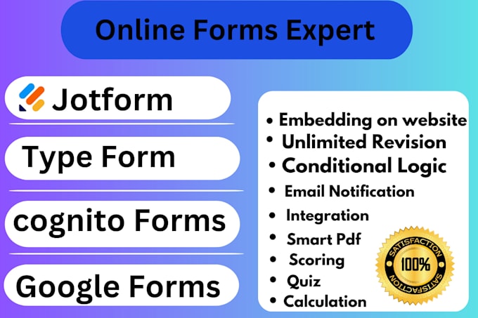 Gig Preview - Create jotform, typeform, google form,cognito form,surveys, formstack doc