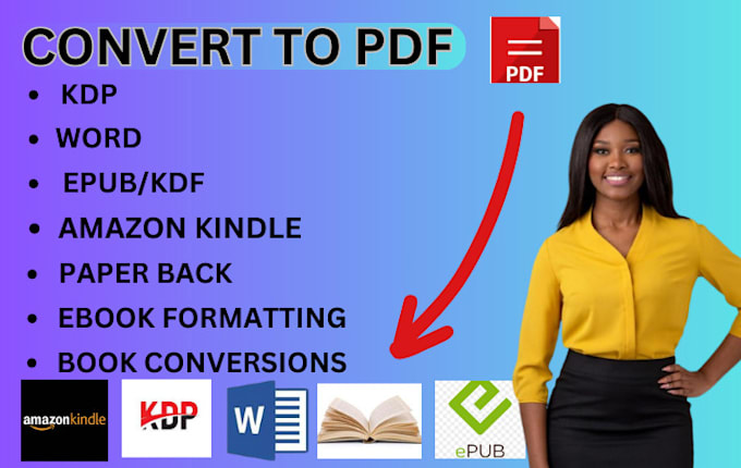 Gig Preview - Convert PDF to epub, paperback, amazon kindle kdf, ebook formatting