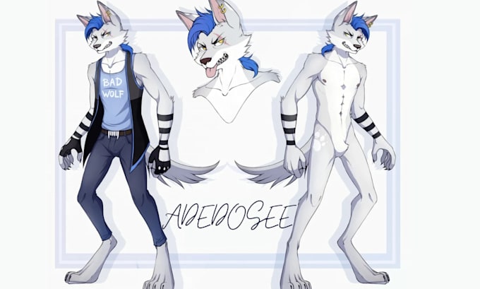 Bestseller - draw furry sfw and nsfw, fursona reference sheet, anthro of your oc