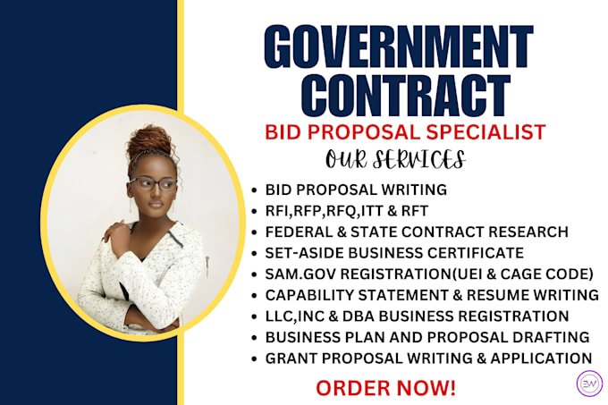 Gig Preview - Write government contract, bid proposal rfp rfq contract research, grant writing