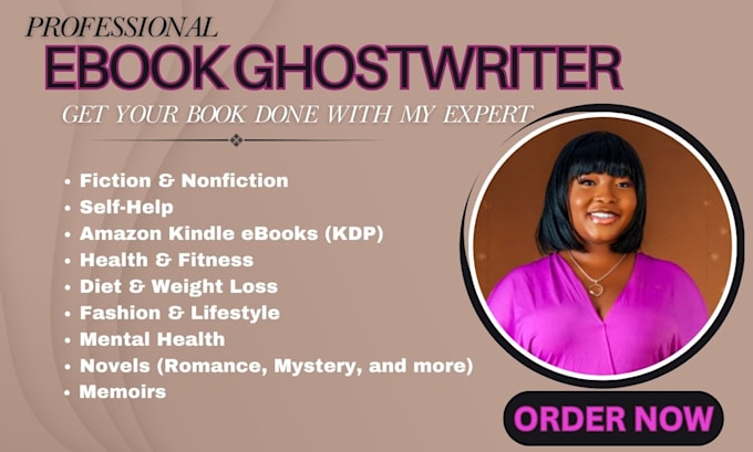 Gig Preview - Ebook writer, KDP ebook ghostwriter, fiction and nonfiction ghost book writer