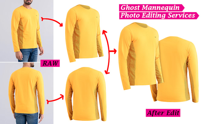 Gig Preview - Wrinkle remove ghost mannequin photo manipulation neck joint service