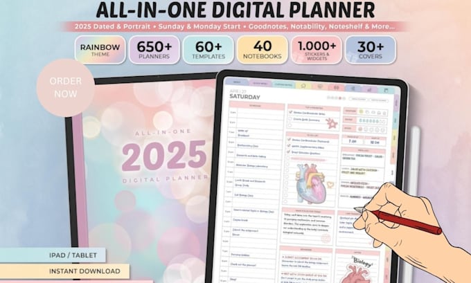 Gig Preview - Design any 2025 digital product for your etsy shop digital planner