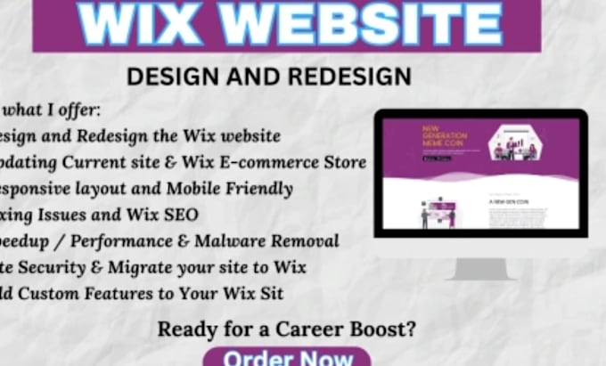 Gig Preview - Edit wix website, wix header, footer, section or pages, update wix content