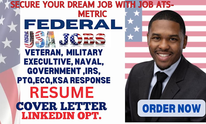 Gig Preview - Write federal, military, executive, government, veteran, USA jobs, ptqs resume