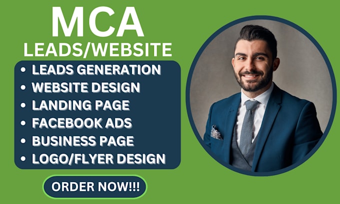 Gig Preview - Mca leads business loan leads mca website design, financial leads and website