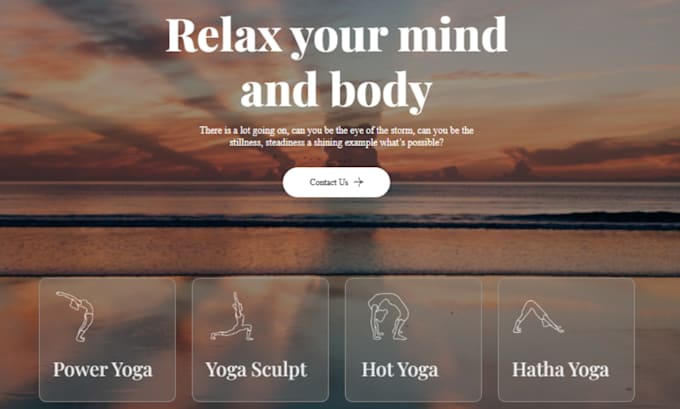 Gig Preview - Create a professional yoga, meditation website in 8 days