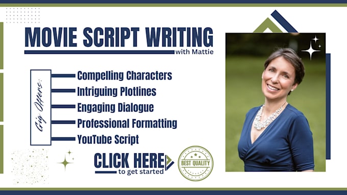 Gig Preview - Write your movie script, screenplay, scriptwriting, TV pilot