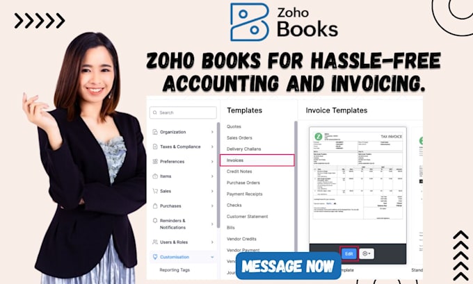 Gig Preview - Setup zoho books for hassle free accounting and invoicing