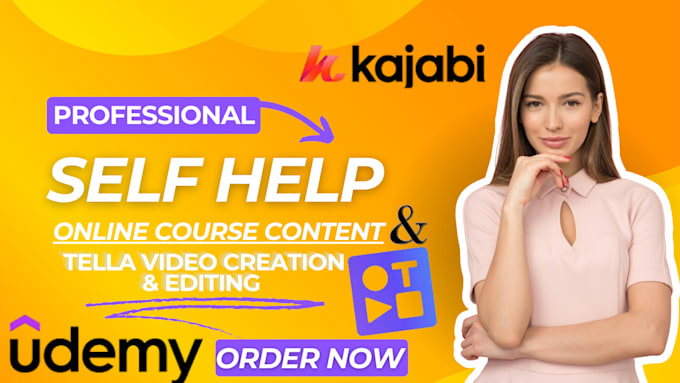 Bestseller - write self help online course, do ppt slides, edit and create video on tella