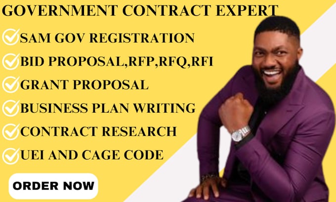 Gig Preview - Research government contract, respond to rfp, rfq, bid proposal writing