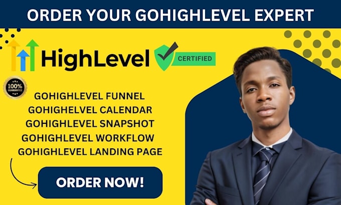 Gig Preview - Setup highlevel gohighlevel ai workflow funnel snapshot calendar landing page