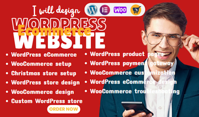 Gig Preview - Develop wordpress website design, ecommerce website, woocommerce, online store