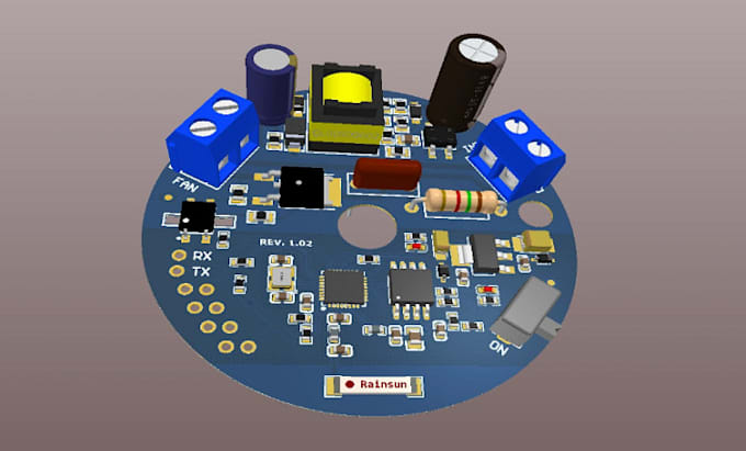 Gig Preview - Pcb circuit board layout schematic in altium eagle kicad ,kicad, ic design