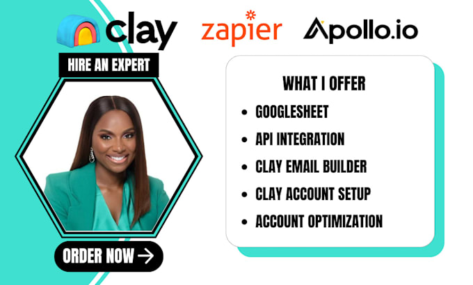 Gig Preview - Setup workflow apollo io clay com expert hubspot makecom zapier api automation