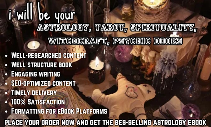 Gig Preview - Ghostwrite astrology, tarot, spirituality, witchcraft, psychic books and ebook