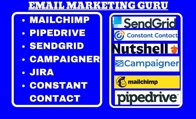 Gig Preview - Setup mailchimp jira pipedrive constant contact sendgrid campaigner nutshell crm