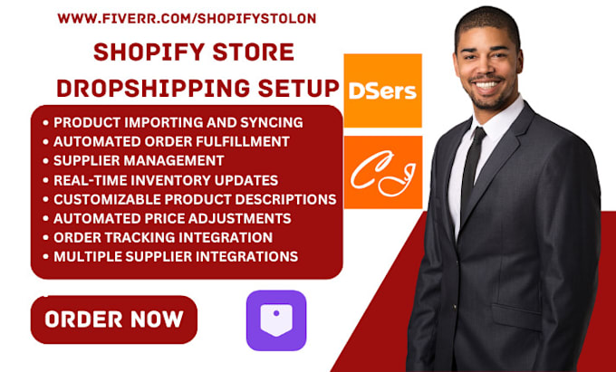 Gig Preview - Setup shopify store dropshipping dser cj dropshipping aliexpress spocket zendrop