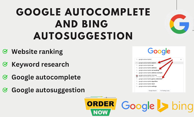 Gig Preview - Do google autocomplete autosuggestion seo keyword research