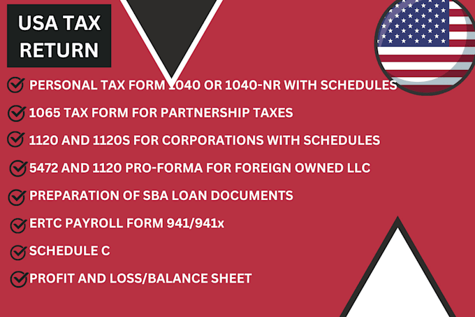 Gig Preview - Prepare efile usa tax return for corporation, llc and personal tax