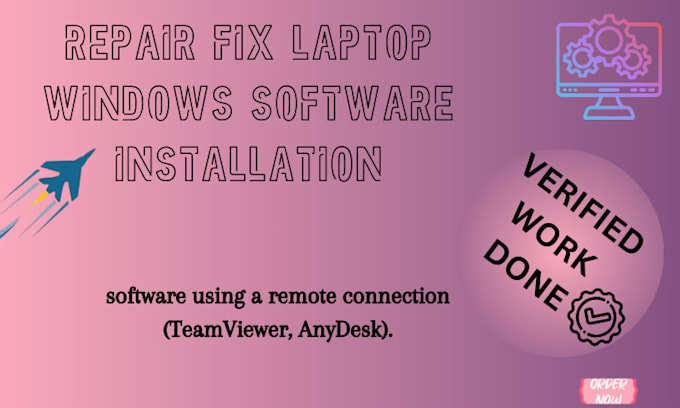 Gig Preview - Repair fix laptop windows software installation remotely mac os computer